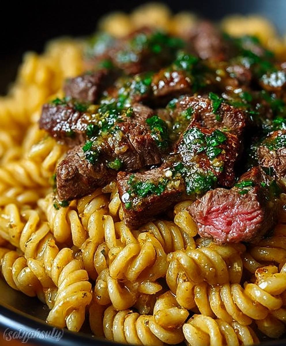 Garlic Butter Steak Pasta