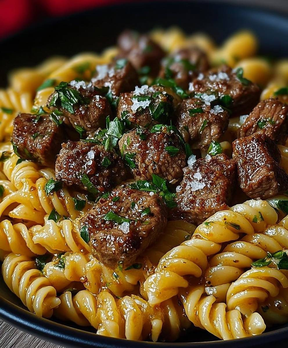 Garlic Butter Steak Pasta