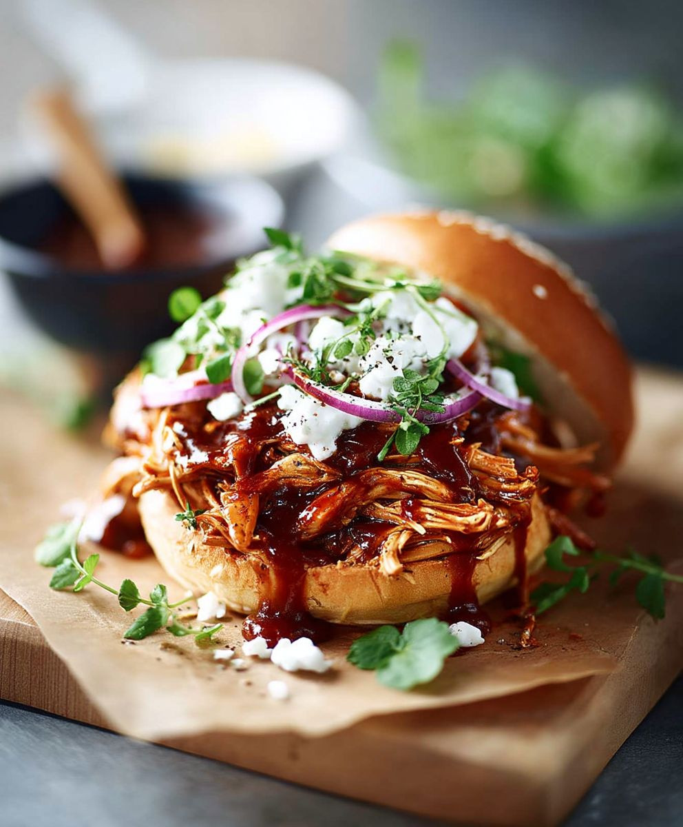 Slow Cooker Pulled Chicken BBQ