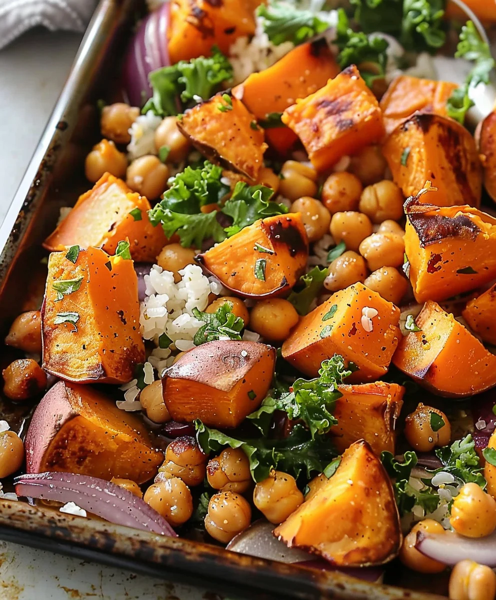 Smoky Sweet Potato & Chickpea Sheet Pan | Easy Veggie Meal