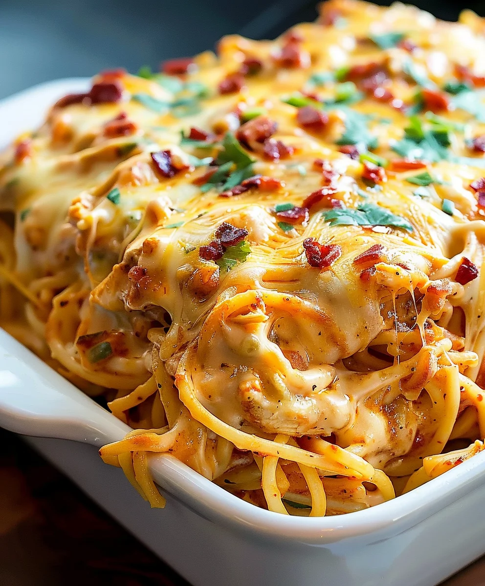 Irresistible Spicy Southern Chicken Spaghetti Casserole