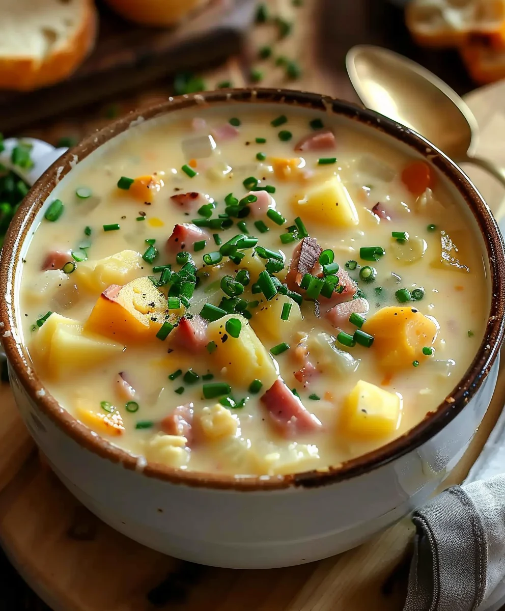 Hearty Cheesy Beef Ham Chowder: Easy Comfort Food Recipe