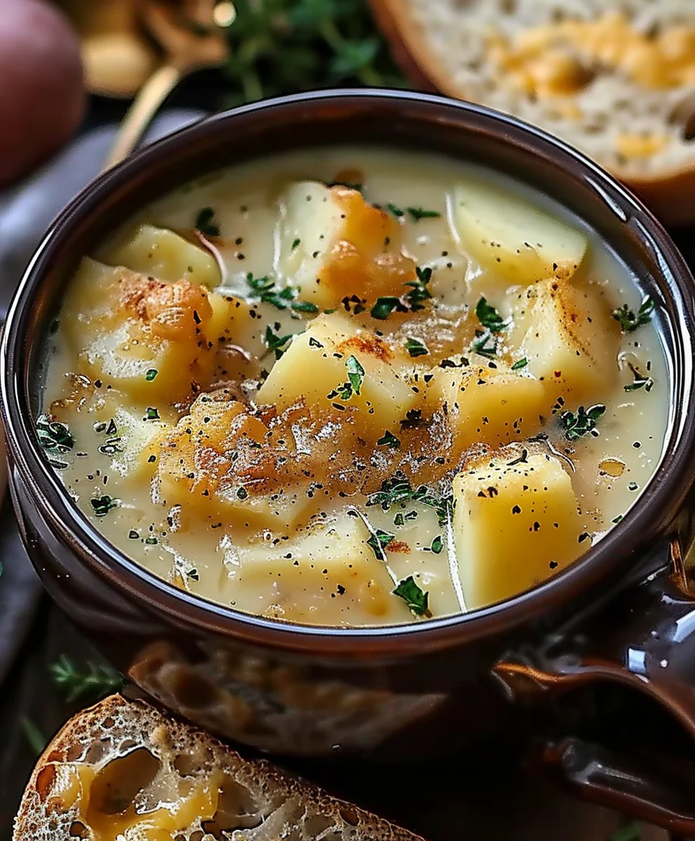 Hearty Cheddar Garlic Herb Potato Soup: Easy & Delicious