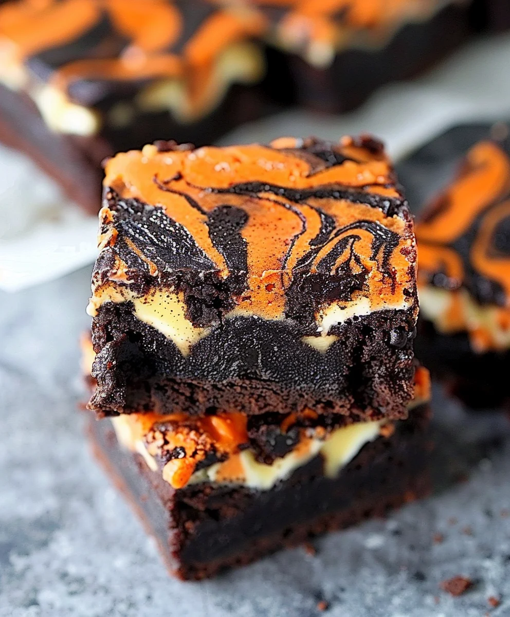 Wickedly Delicious Halloween Cream Cheese Swirl Brownies