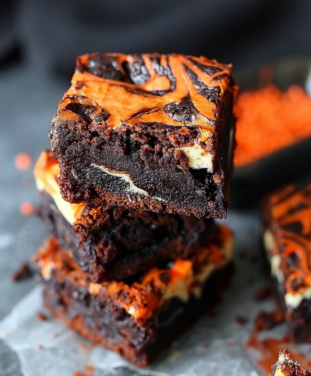 Wickedly Delicious Halloween Cream Cheese Swirl Brownies