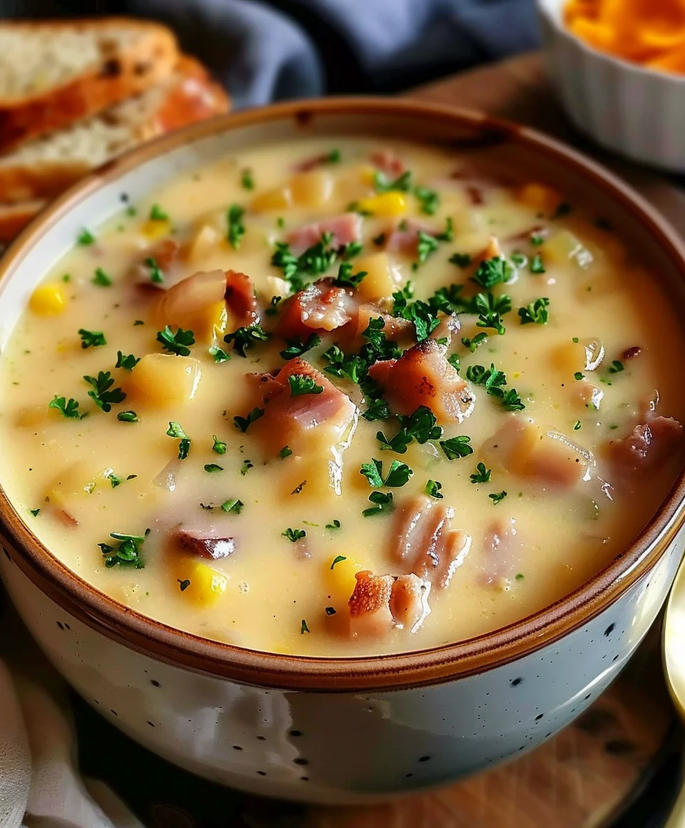 Hearty Cheesy Beef Ham Chowder: Easy Comfort Food Recipe