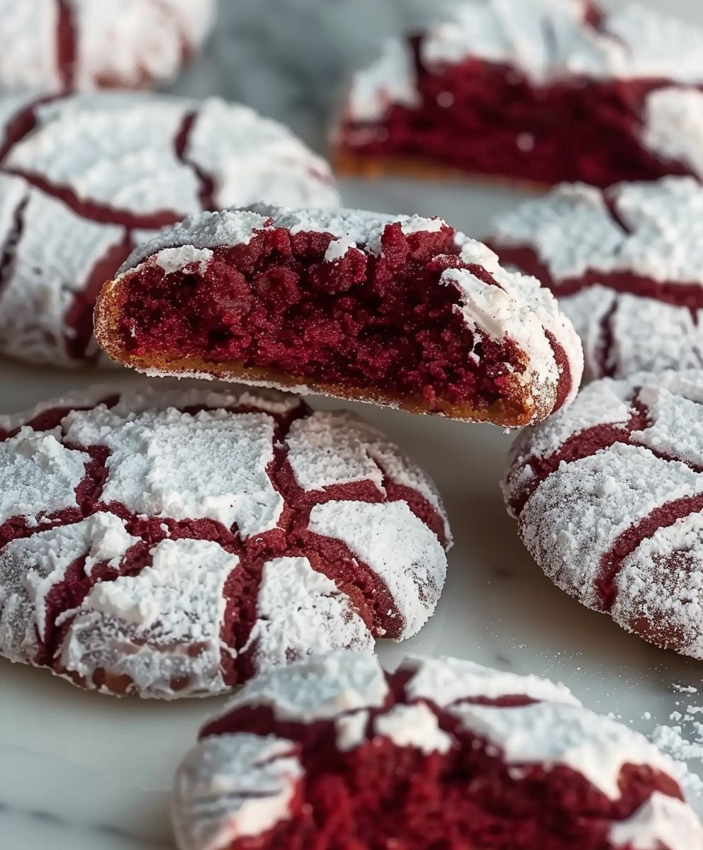Red Velvet Crinkle Cookies