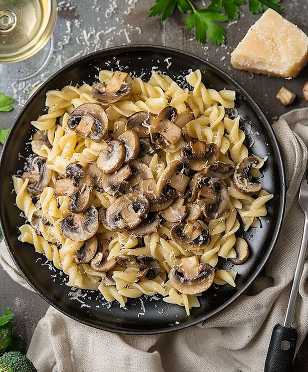 Mushroom pasta white wine