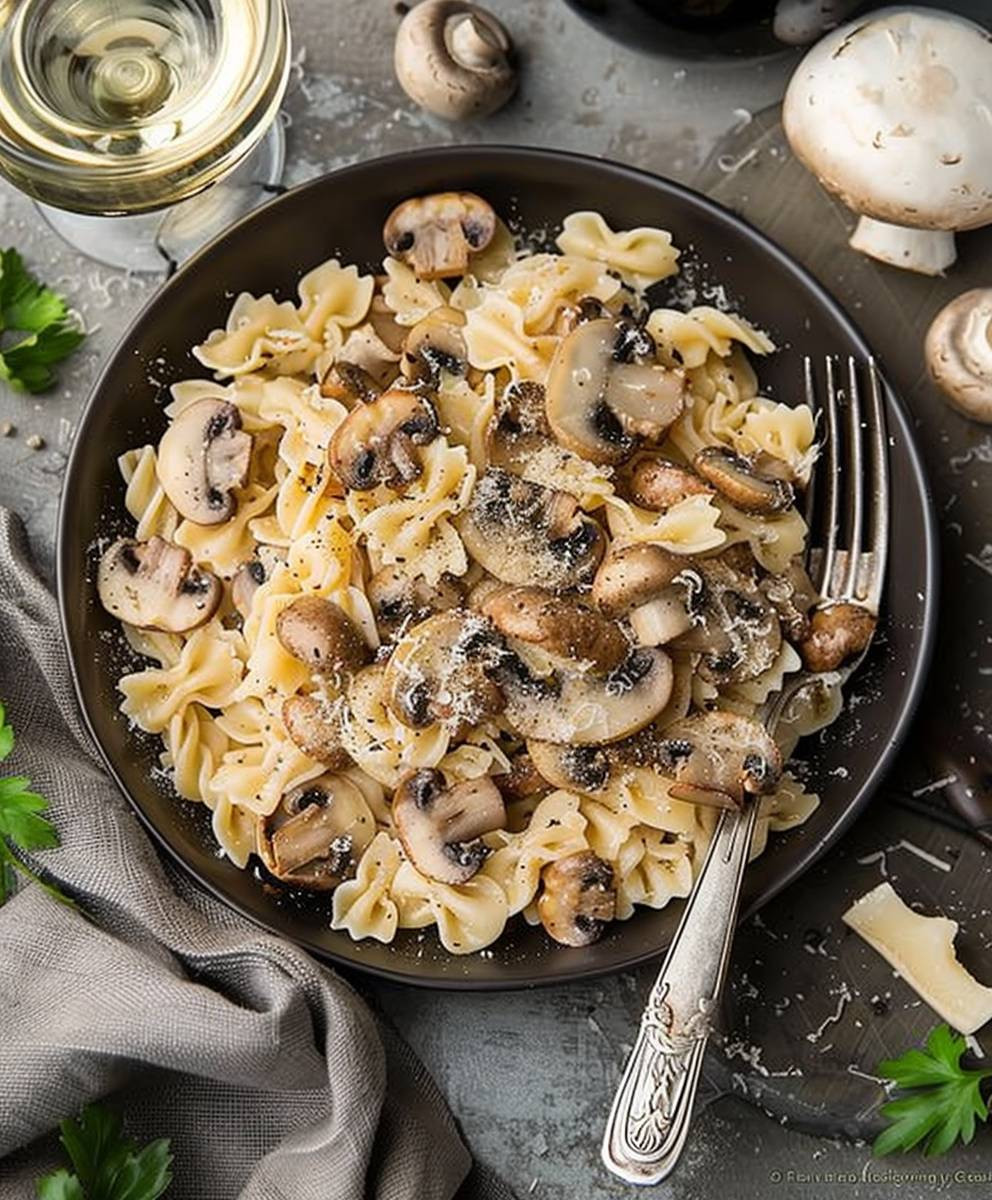 Mushroom pasta white wine