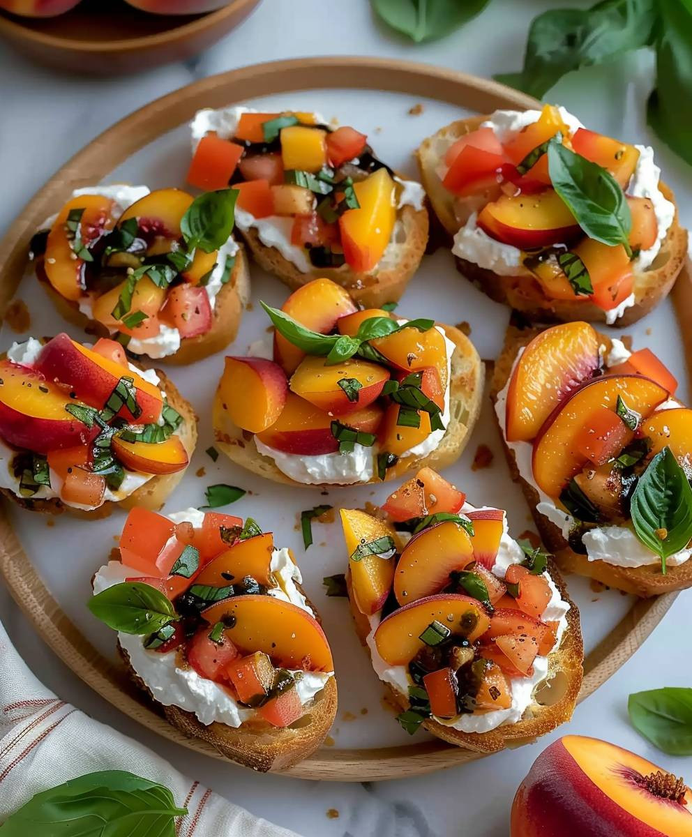 Peach Bruschetta Whipped Ricotta