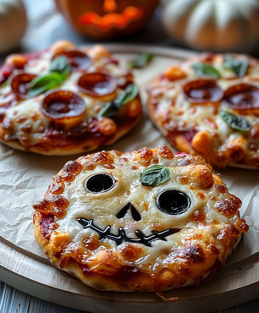 Halloween Mini Pizzas