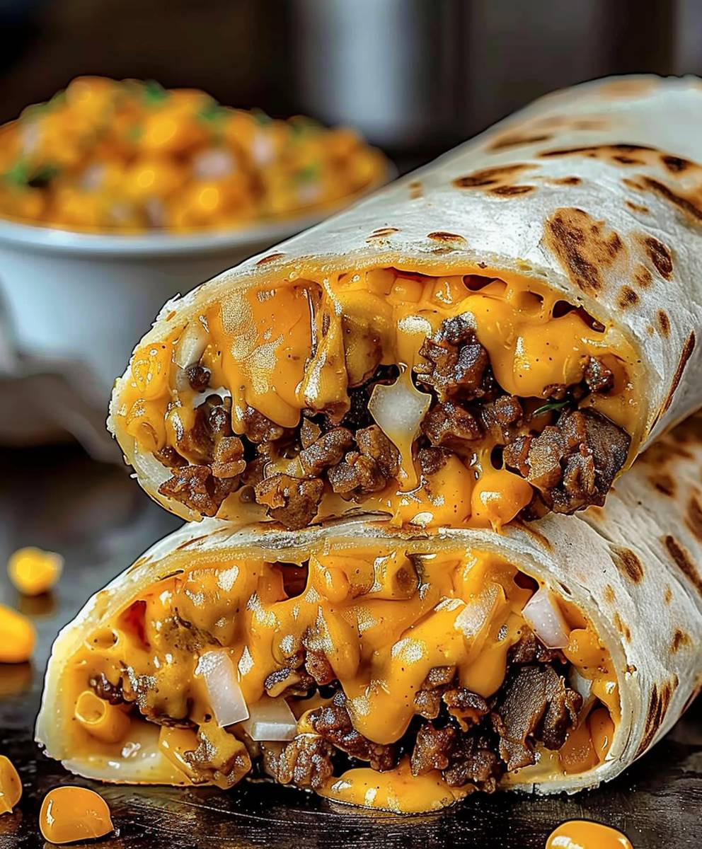 Beefy Melt Burritos