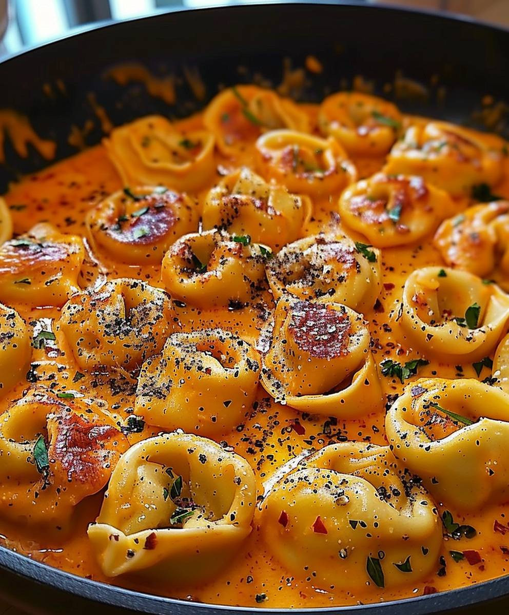 Spicy Garlic Butter Chicken Tortellini