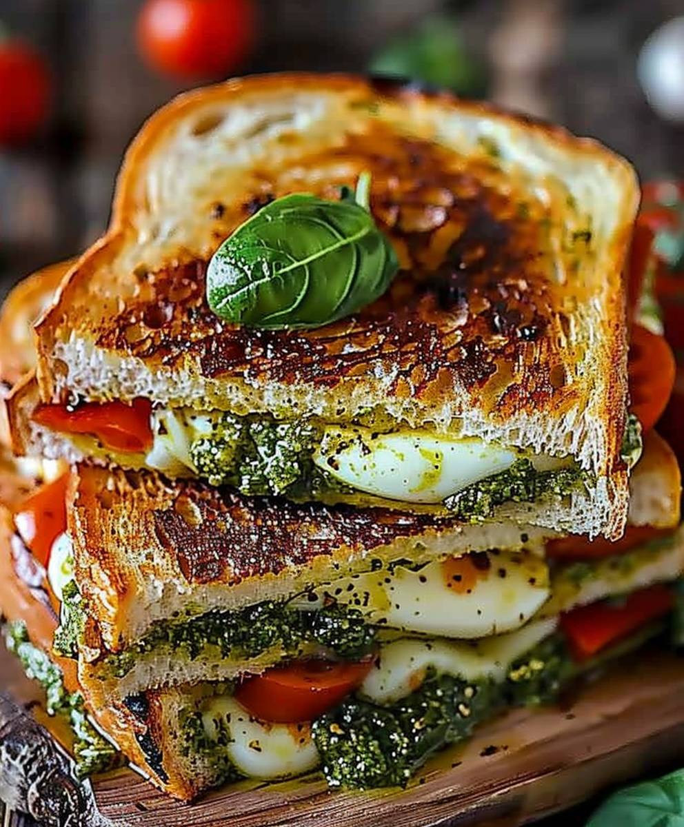 Mediterranean Mozzarella Pesto Sandwich