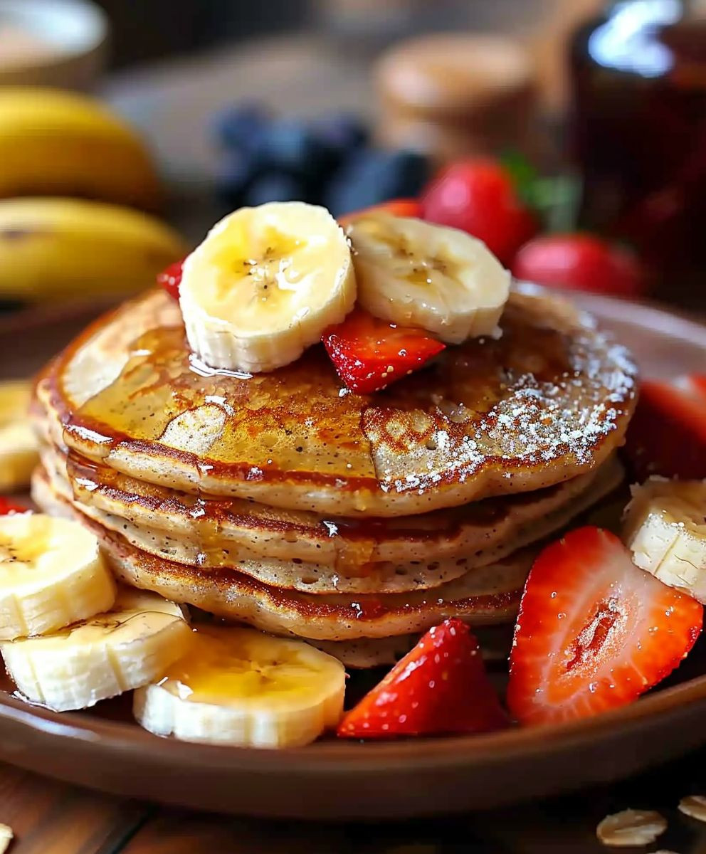Banana Oatmeal Pancakes