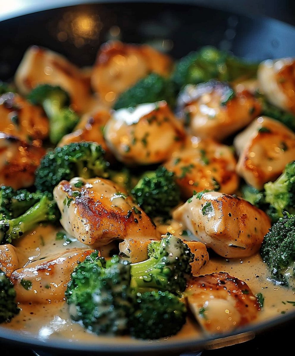 Garlic Chicken Broccoli Skillet