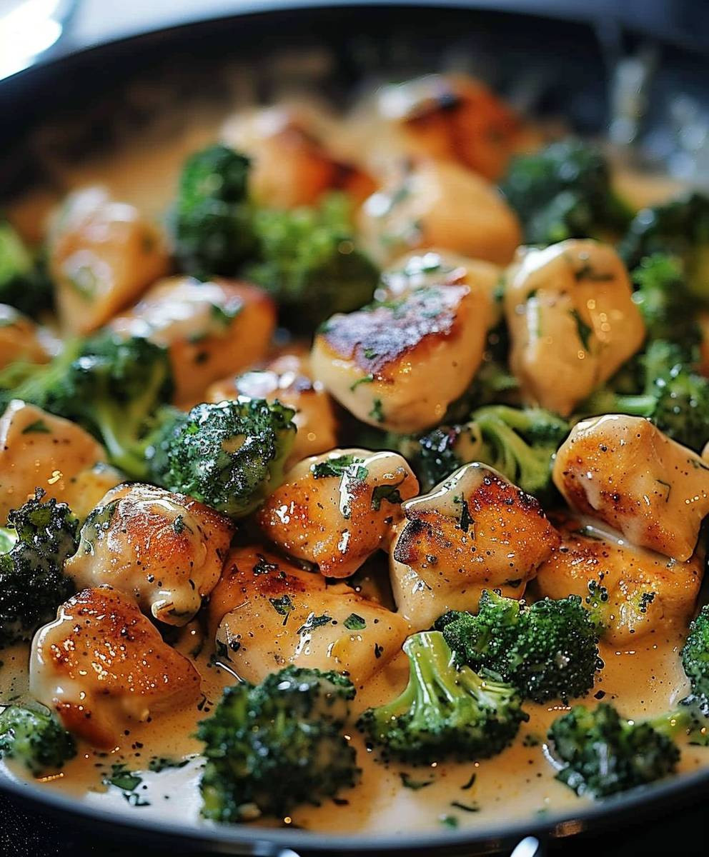 Garlic Chicken Broccoli Skillet