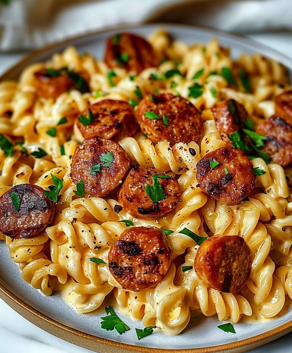 Cajun Smoked Sausage Alfredo