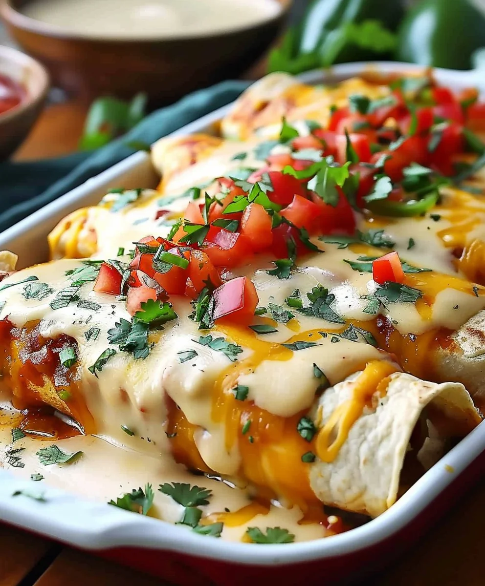Jalapeno Popper Cheesy Chicken Enchiladas