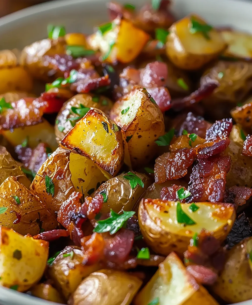 Crispy Beef Bacon Honey Roasted Potatoes