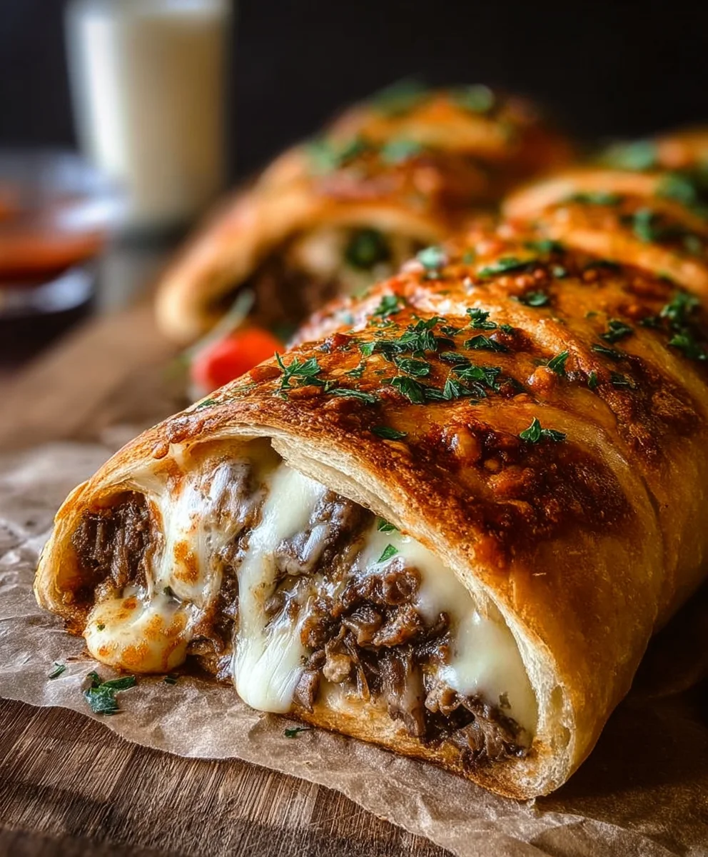 Easy Philly Cheesesteak Stromboli