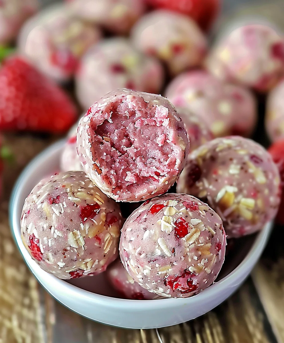 Strawberry Cheesecake Protein Balls: Healthy No-Bake Treat!