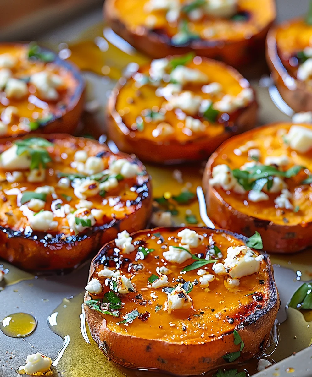 Honey Feta Roasted Sweet Potato Rounds: A Savory Treat!