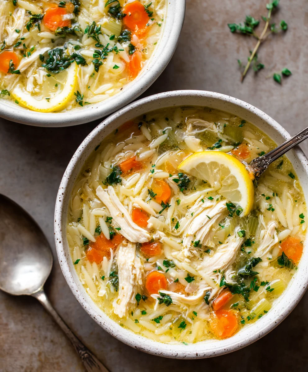 Easy Lemon Chicken Orzo Soup Recipe - Zesty & Flavorful
