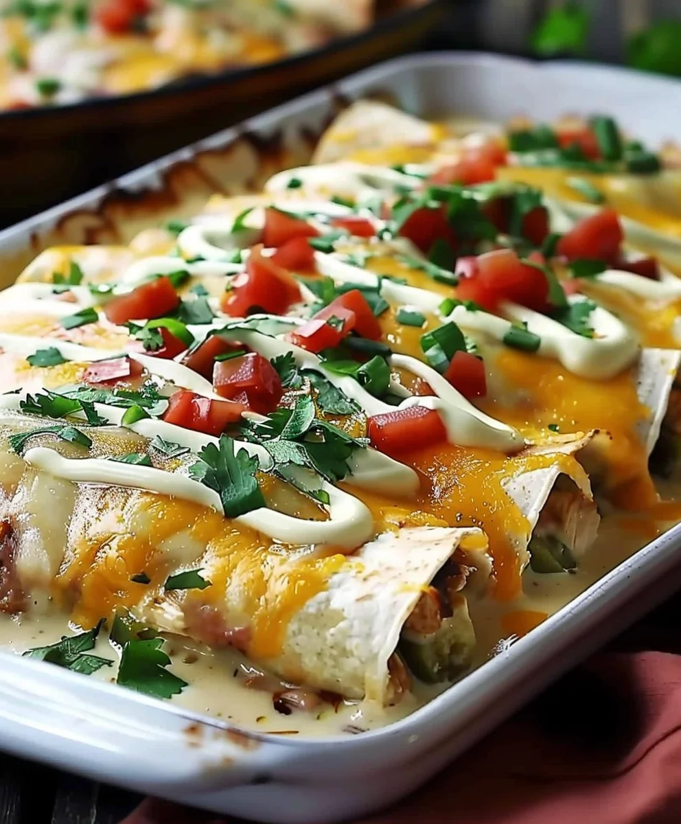 Easy Cheesy Jalapeno Popper Chicken Enchiladas Recipe