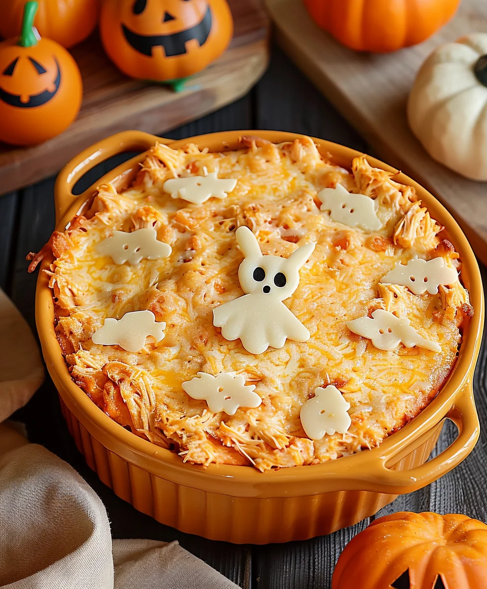 Spooky Halloween Buffalo Chicken Dip Recipe - Perfect Party Food!