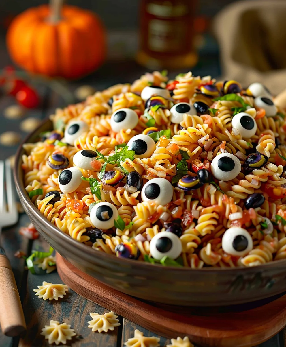 Creepy Eyeball Pasta Salad: Mozzarella Fun & Spooky Twist