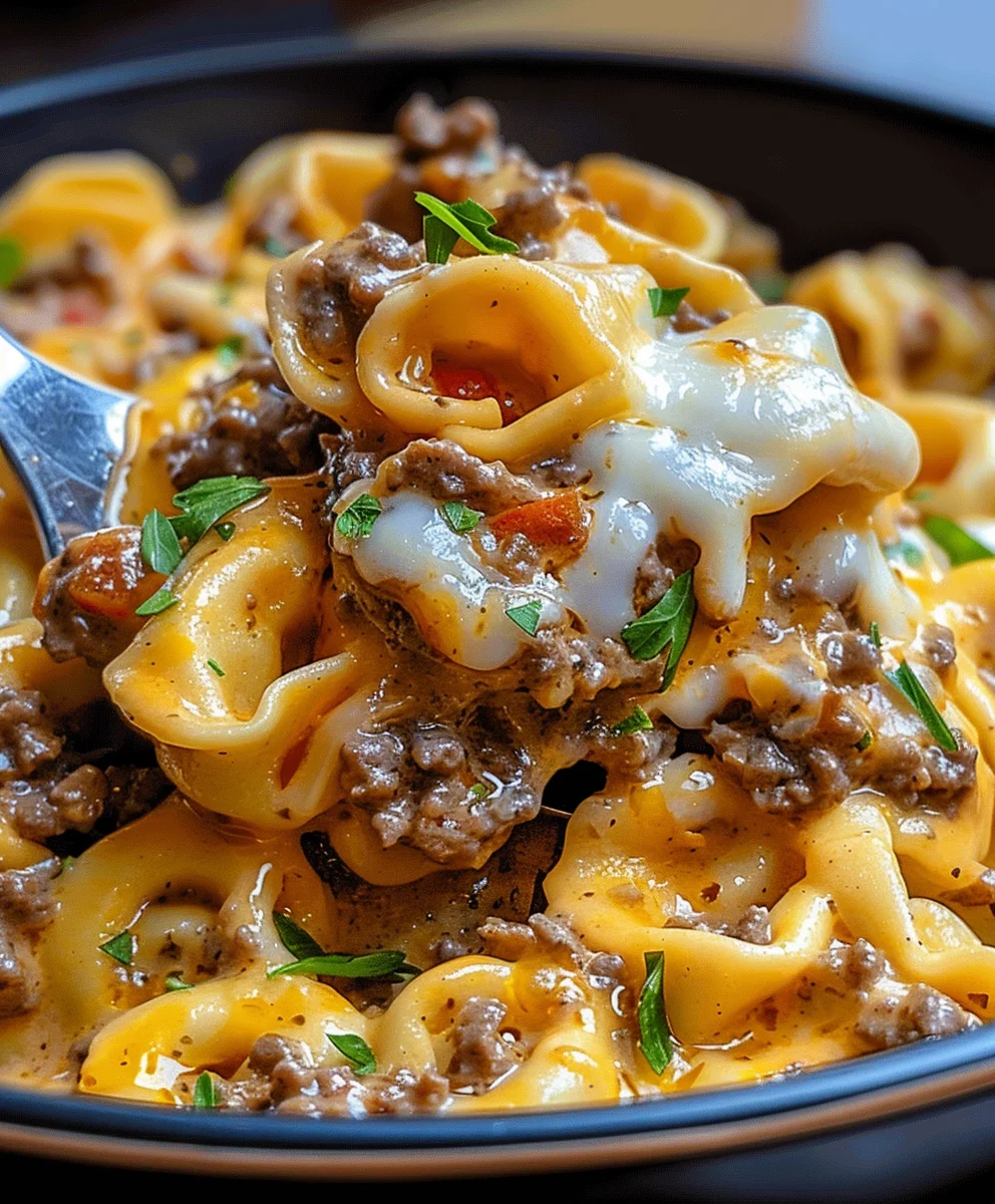 Cheesesteak Tortellini In A Rich Provolone Sauce Delight