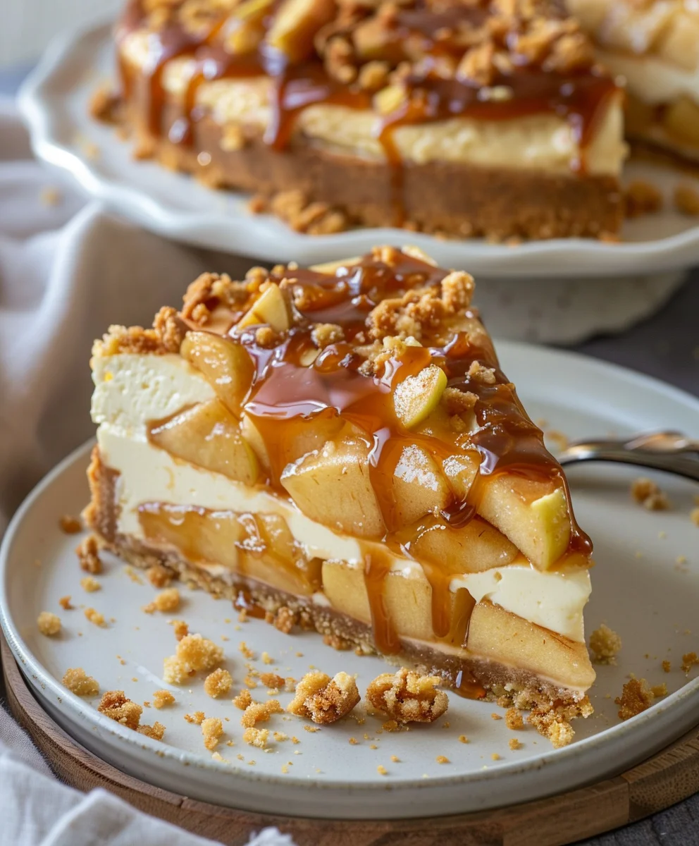 Salted Caramel Apple Pie Cheesecake
