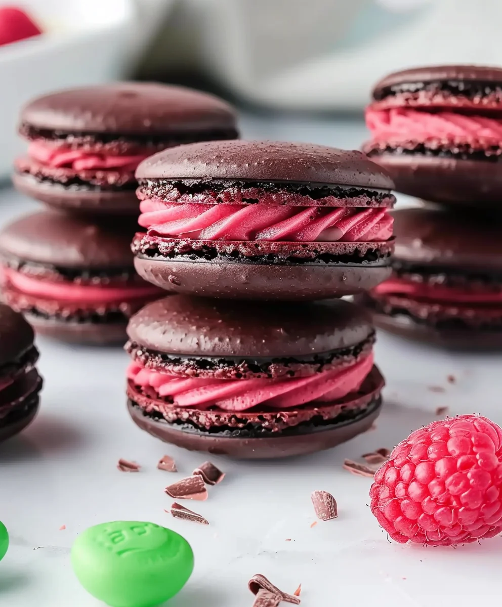 Irresistible Dark Chocolate Raspberry Macarons Recipe
