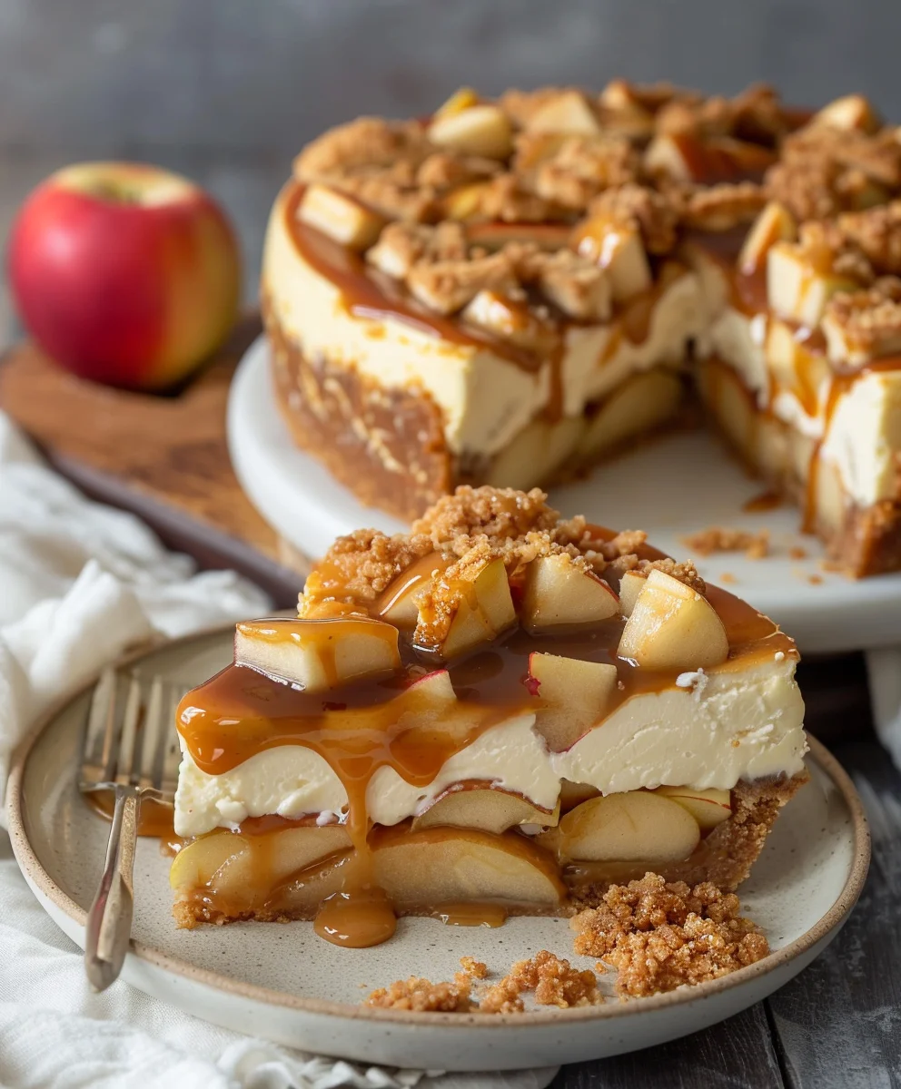 Indulge in Salted Caramel Apple Pie Cheesecake Perfection