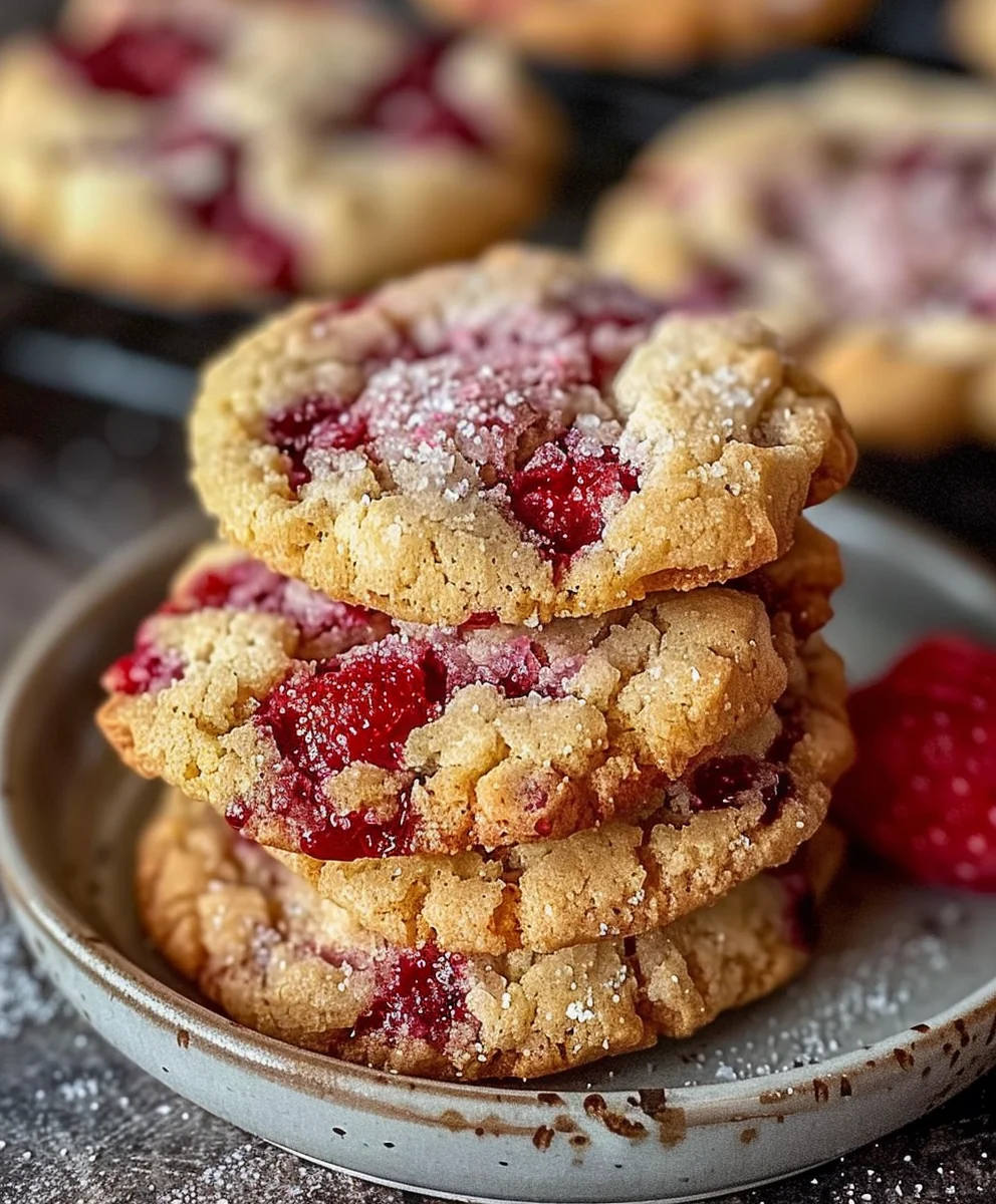 Buttery Raspberry Crumble Cookies