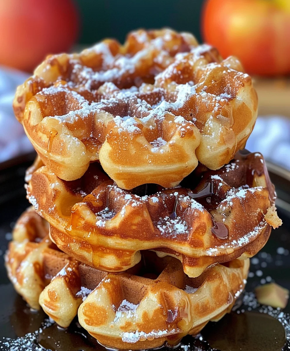 Homemade Apple Fritter Waffle Donuts Recipe
