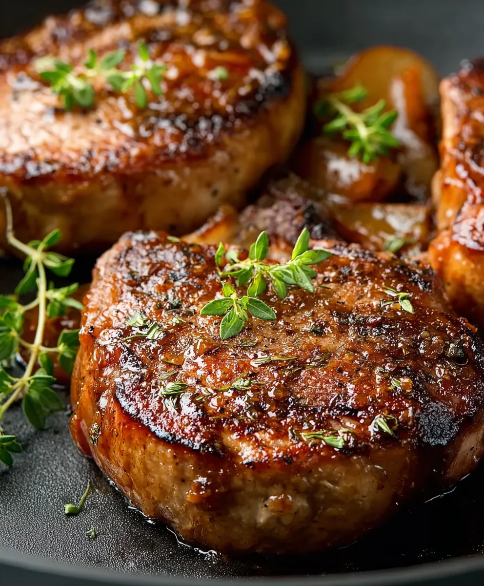 Juicy Apple Butter Pork Chops