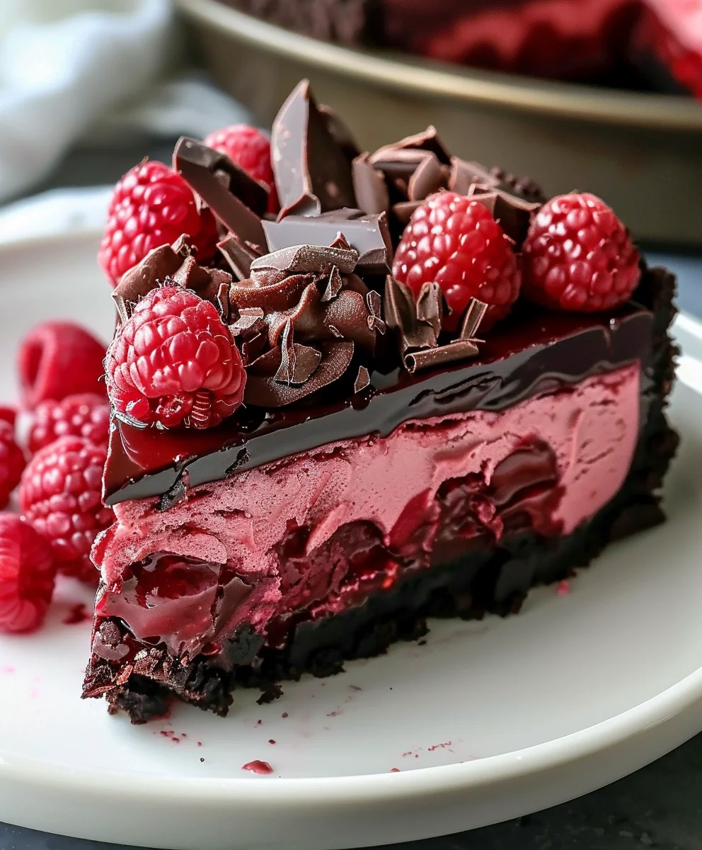 Dark Chocolate Raspberry Cheesecake