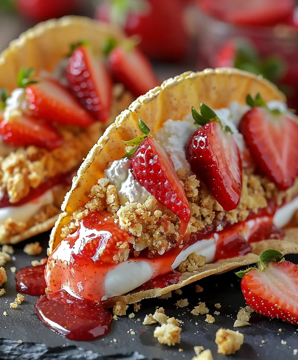 Viral Strawberry Crunch Cheesecake Tacos Recipe!