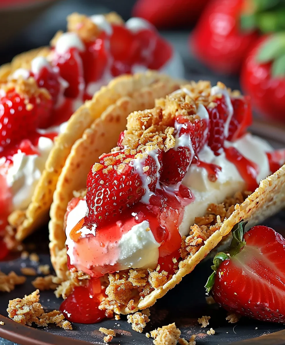Viral Strawberry Crunch Cheesecake Tacos Recipe!