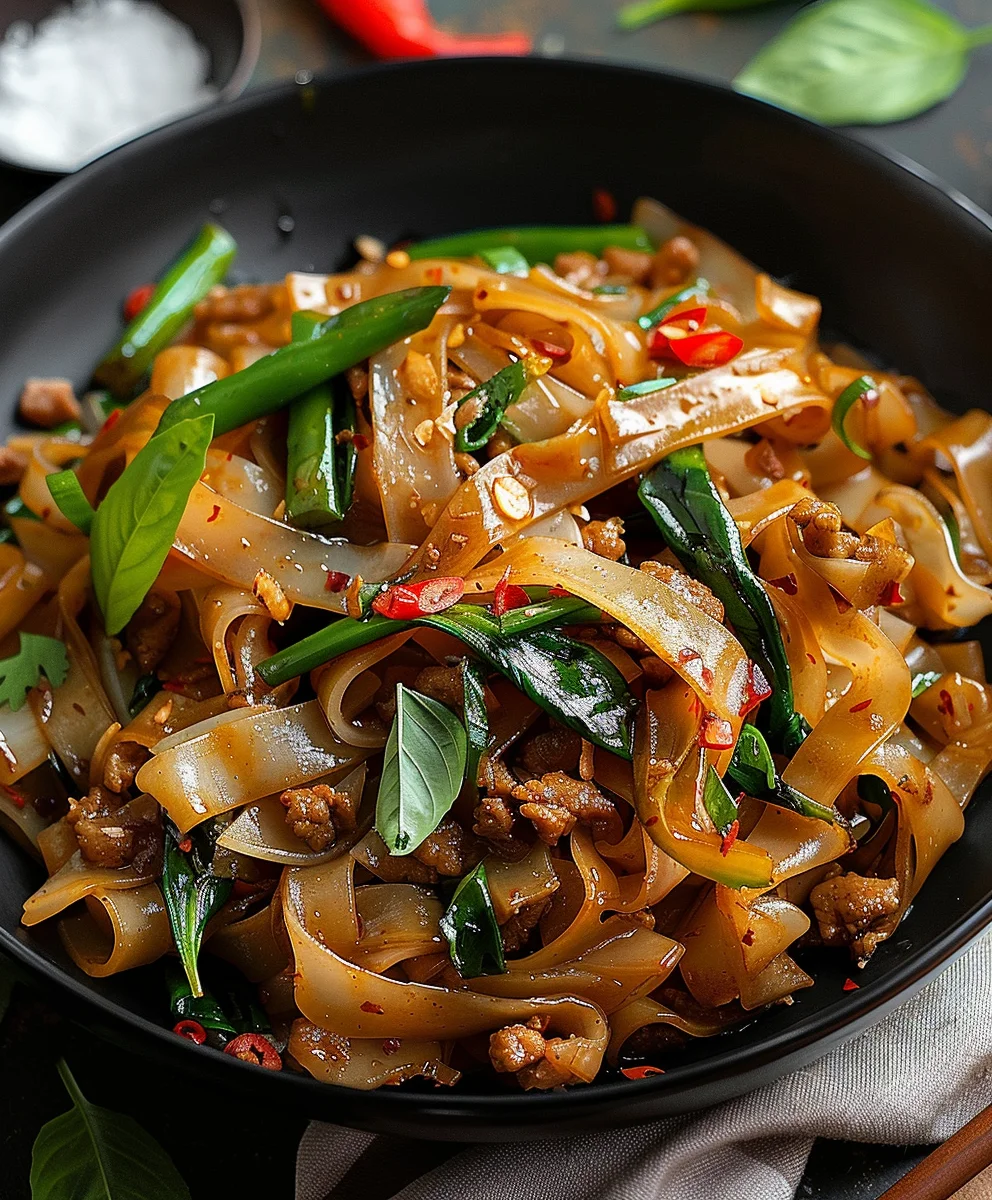 Irresistible Non-Alcoholic Street Style Thai Drunken Noodles Recipe