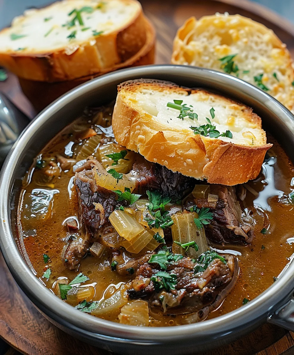 Melt-in-Your-Mouth French Onion Beef Short Rib Soup