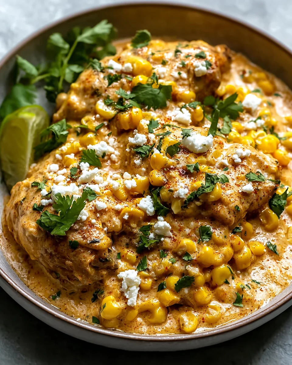 Easy Slow Cooker Street Corn Chicken: Dinner Delight!