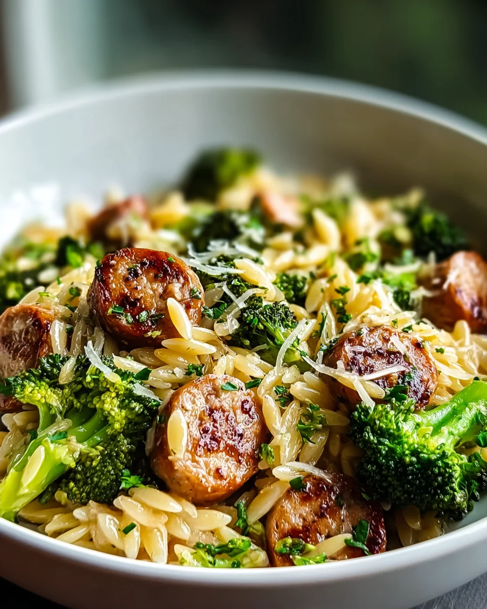 Quick, Easy Chicken Sausage Broccoli Orzo: Full of Flavor