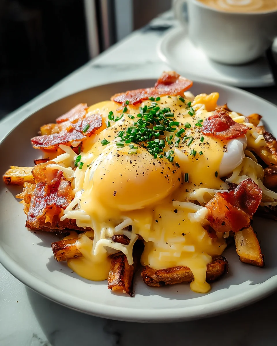 Ultimate Breakfast Poutine with Creamy Hollandaise Sauce