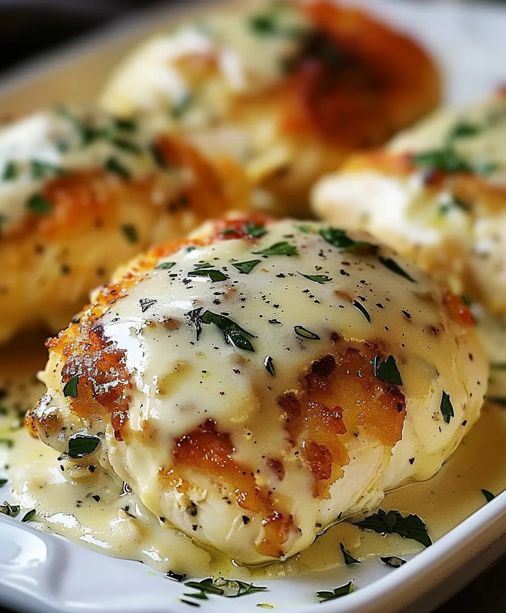 Delicious Chicken Pillows with Creamy Parmesan Sauce