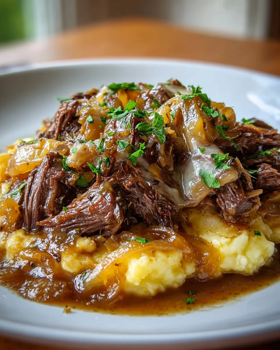 Easy Crock Pot French Onion Pot Roast for Cozy Dinners