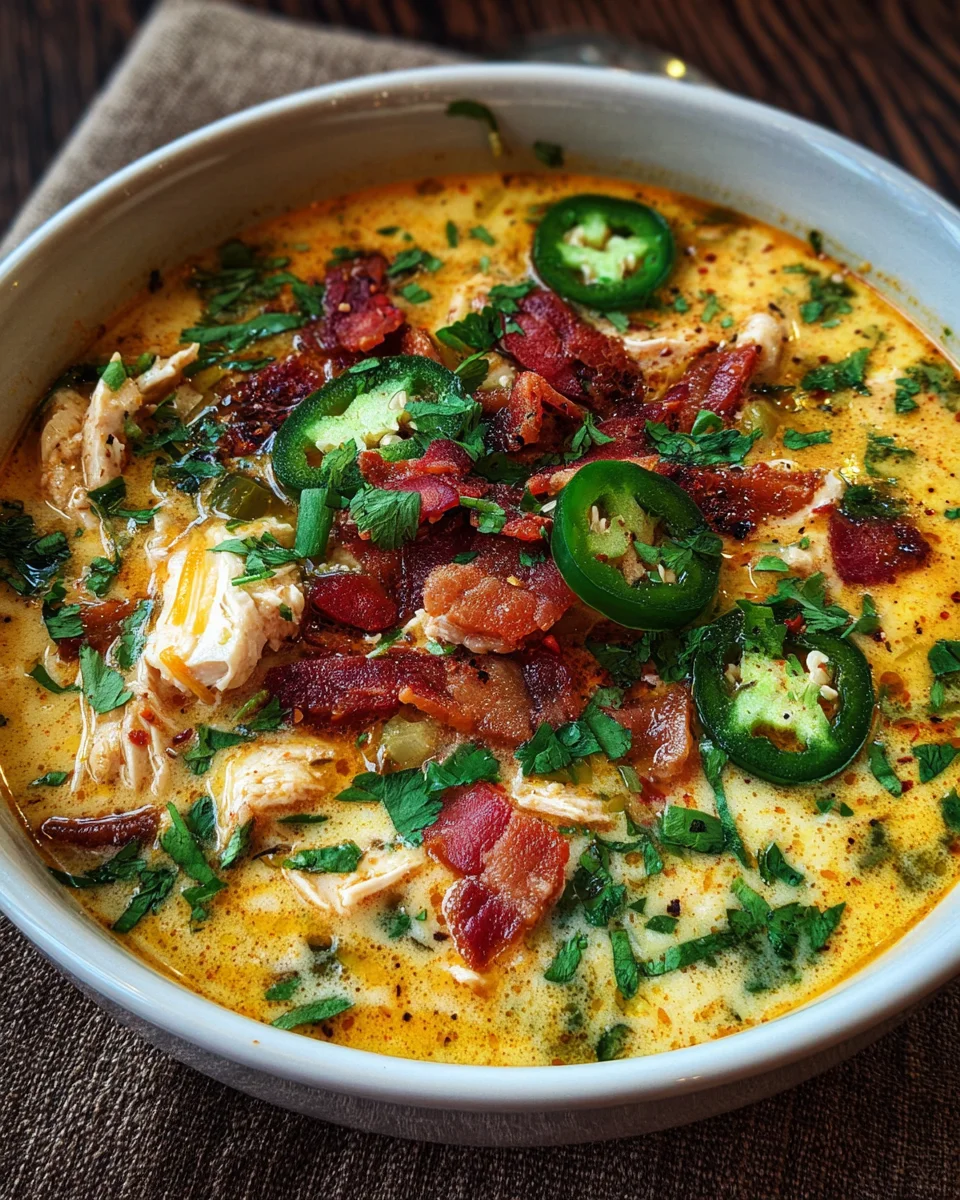 Creamy Spicy Jalapeno Popper Chicken Soup Recipe