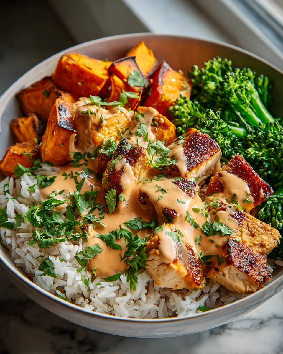 Healthy Chicken Sweet Potato Bowls